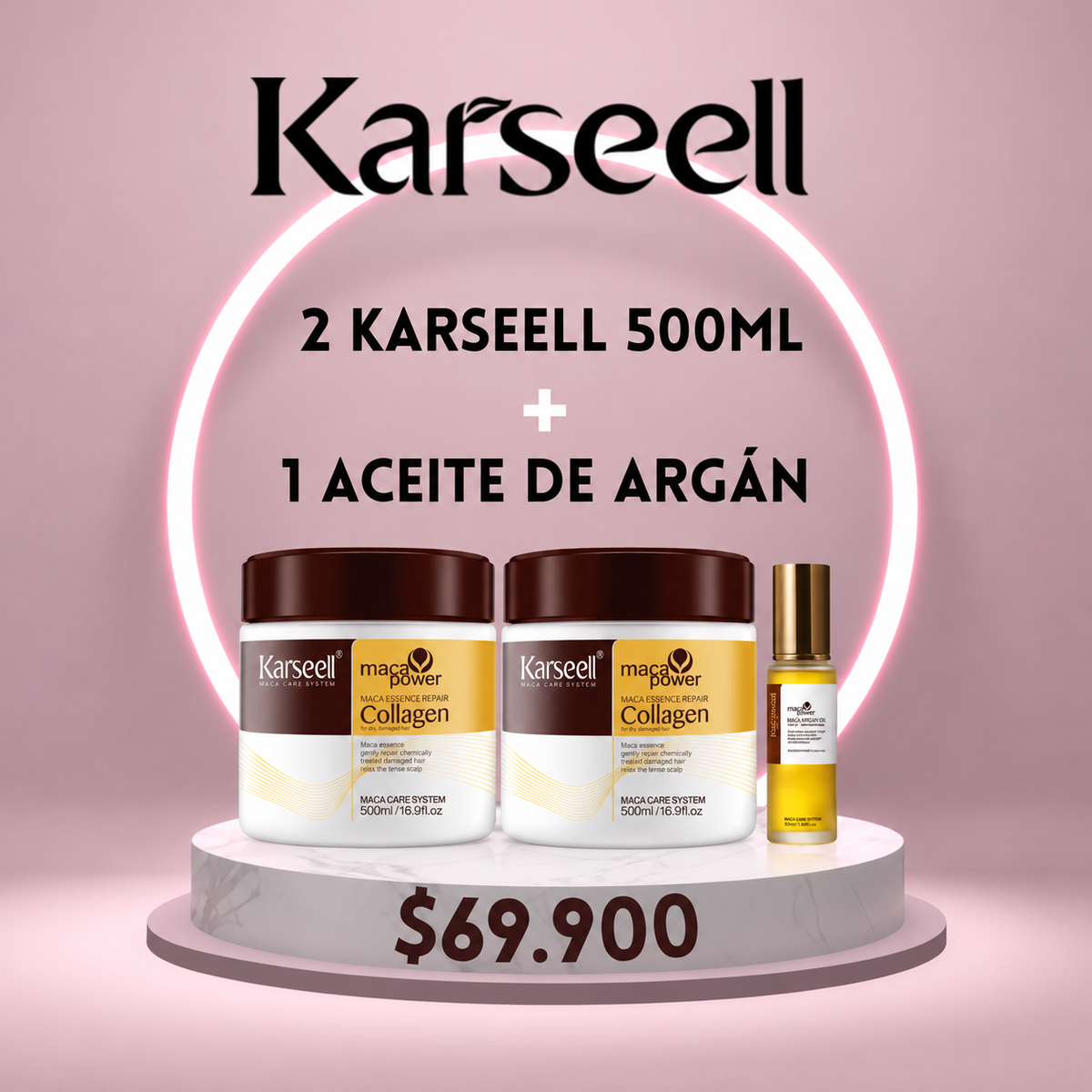 2 KARSEELL 500ML + 1 ACEITE DE ARGÁN