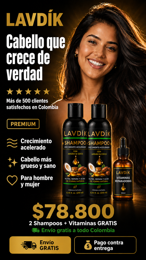 Shampoo Lavdik natural + Vitaminas Gratis